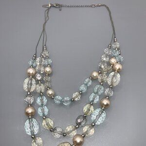 NY 3 Strand Beaded 20” Matinee Necklace